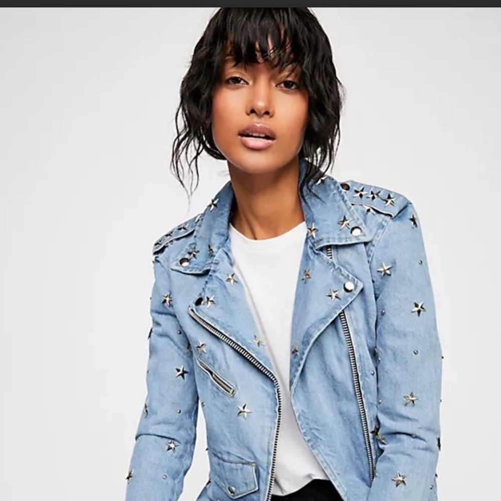 Star Studded  Jacket Understated Leather Free Moto